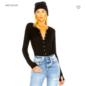 Michael Lauren Potter snap front long sleeve tee